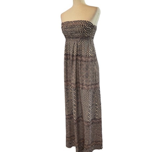 Edme & Esyllte for Anthropologie Strapless Aztec Print Maxi Dress Size 2 - Picture 3 of 12